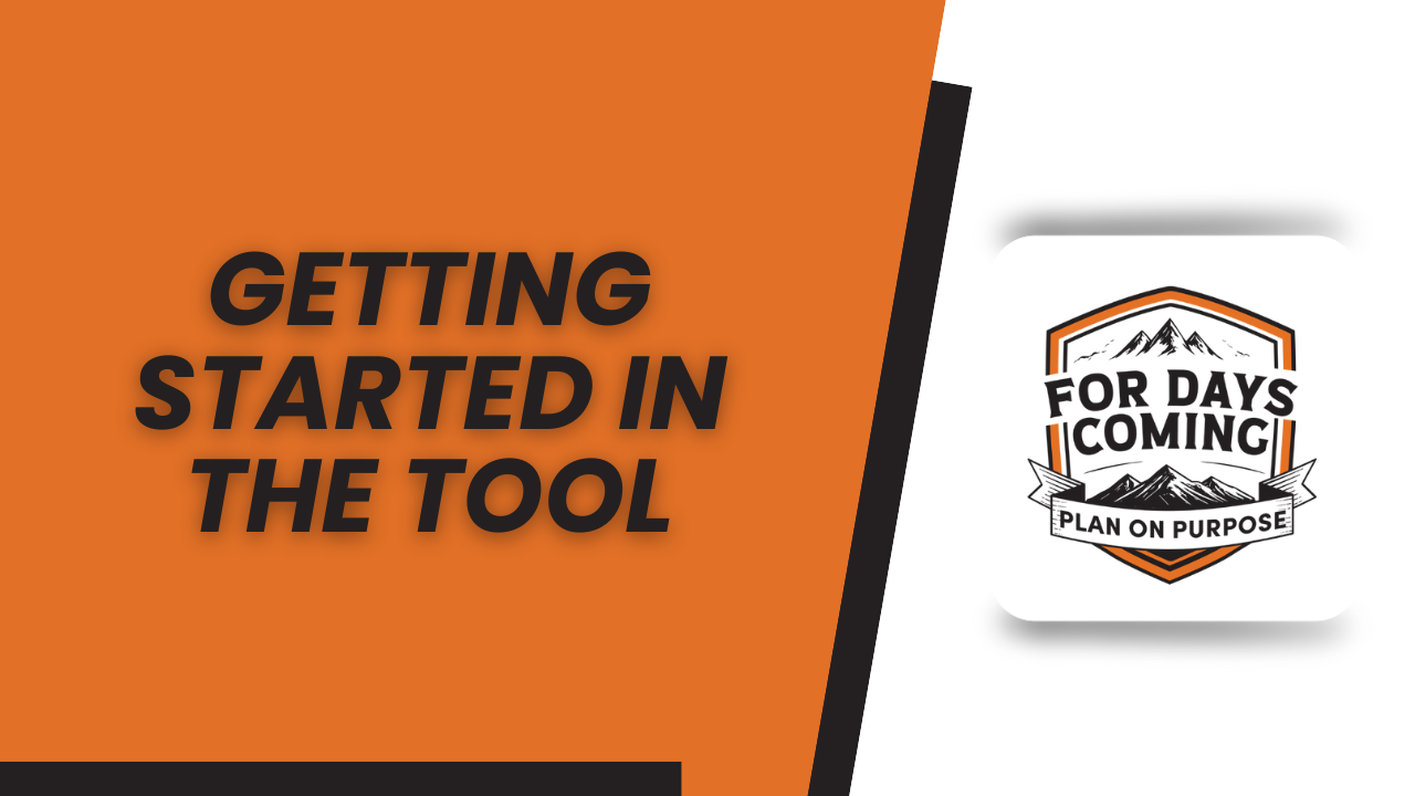 FDC Plan on Purpose - Getting Started In The Tool
